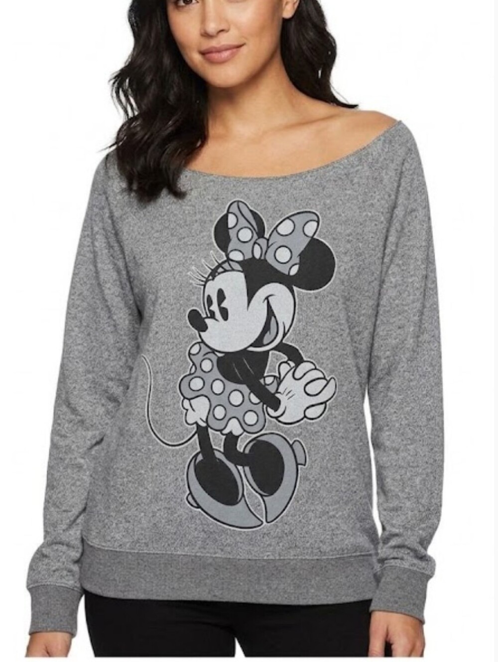Disney Parks Minnie Mouse Off-Shoulder Scoopneck Sweatshirt